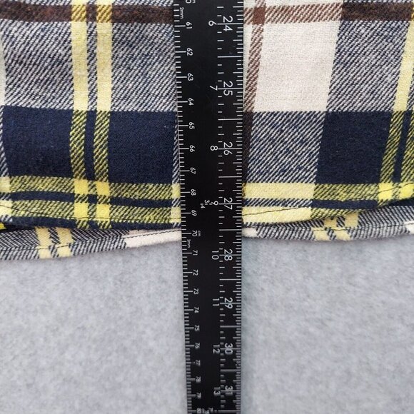 Brooklyn Standard Button Shirt Yellow Plaid  XL  Yellow Black Stripes on Sleeves - Picture 11 of 15